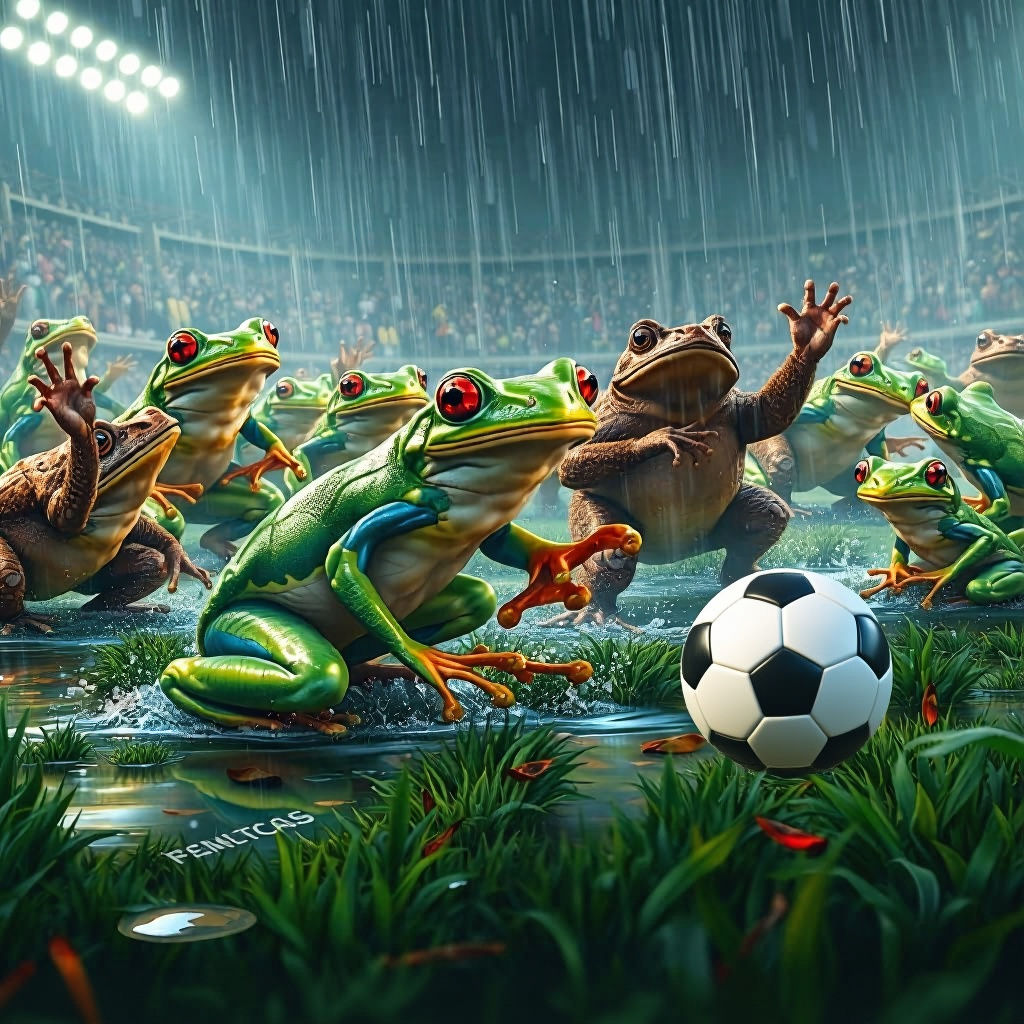 Frogs vs Toads Football Match in Monsoon Season