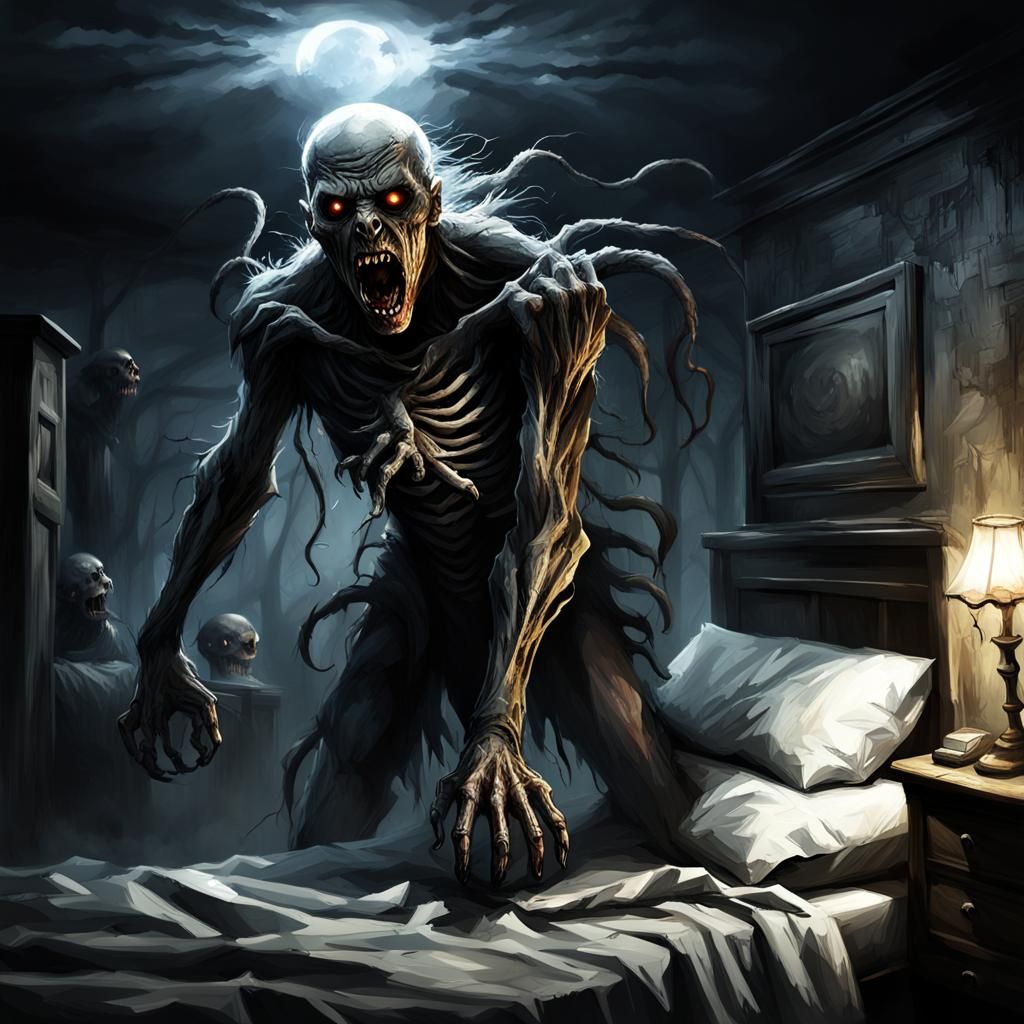 Intense Night Terror in Dark Fantasy Style