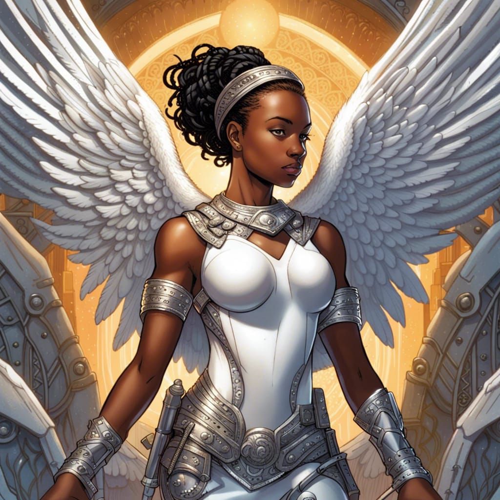 Beautiful Angelic Woman in Comic Book Art