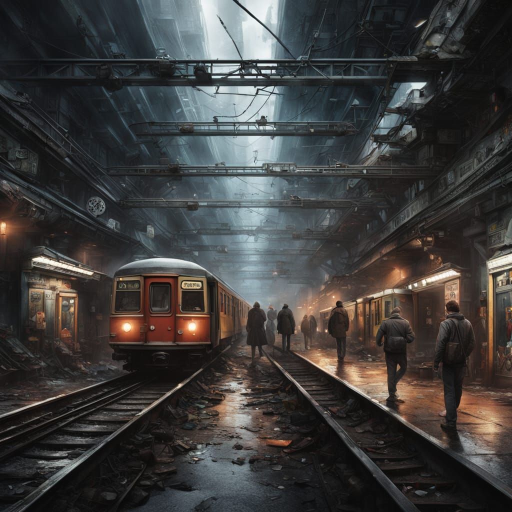 Empty Subway Echoes: Dramatic Digital Matte Painting