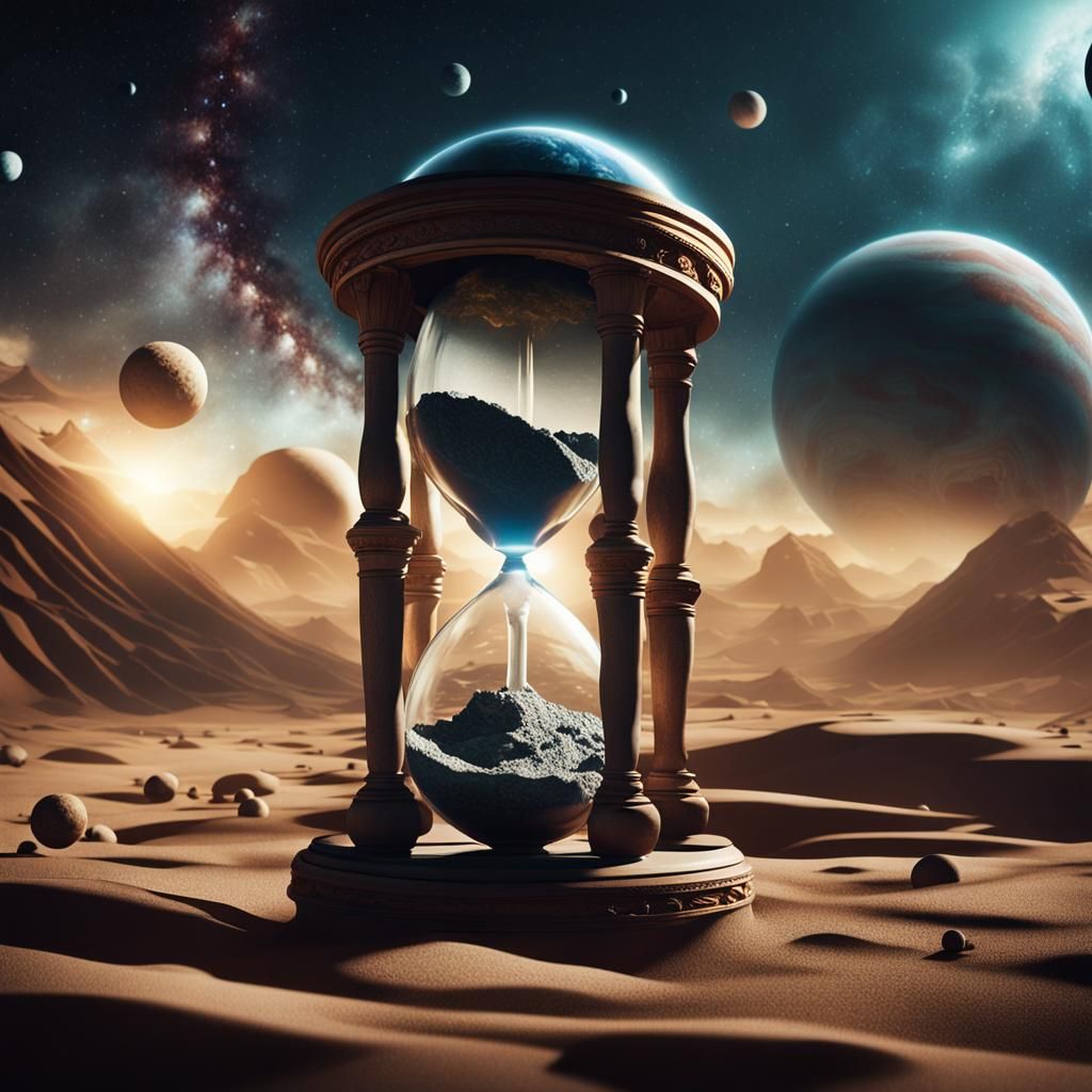 Hourglass Universe: Planets Symbolize Time Dwindling
