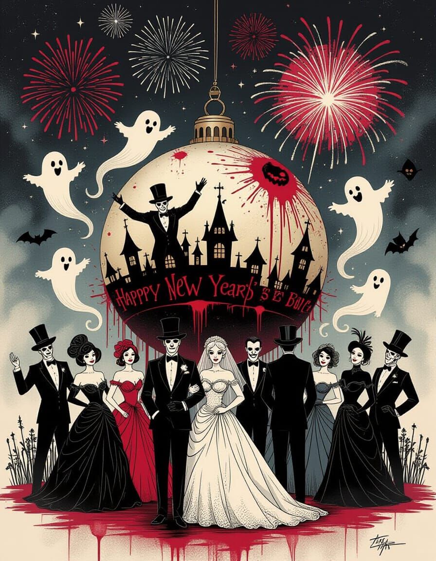 Haunting New Year's Ball with Ghosts and Gothic Fantasy