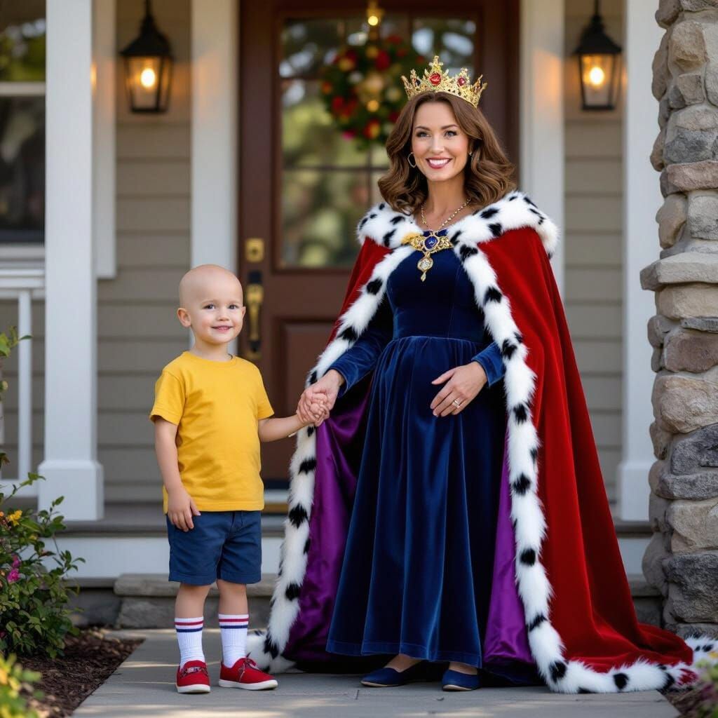 Queen Doris and Caillou in Royal Attire