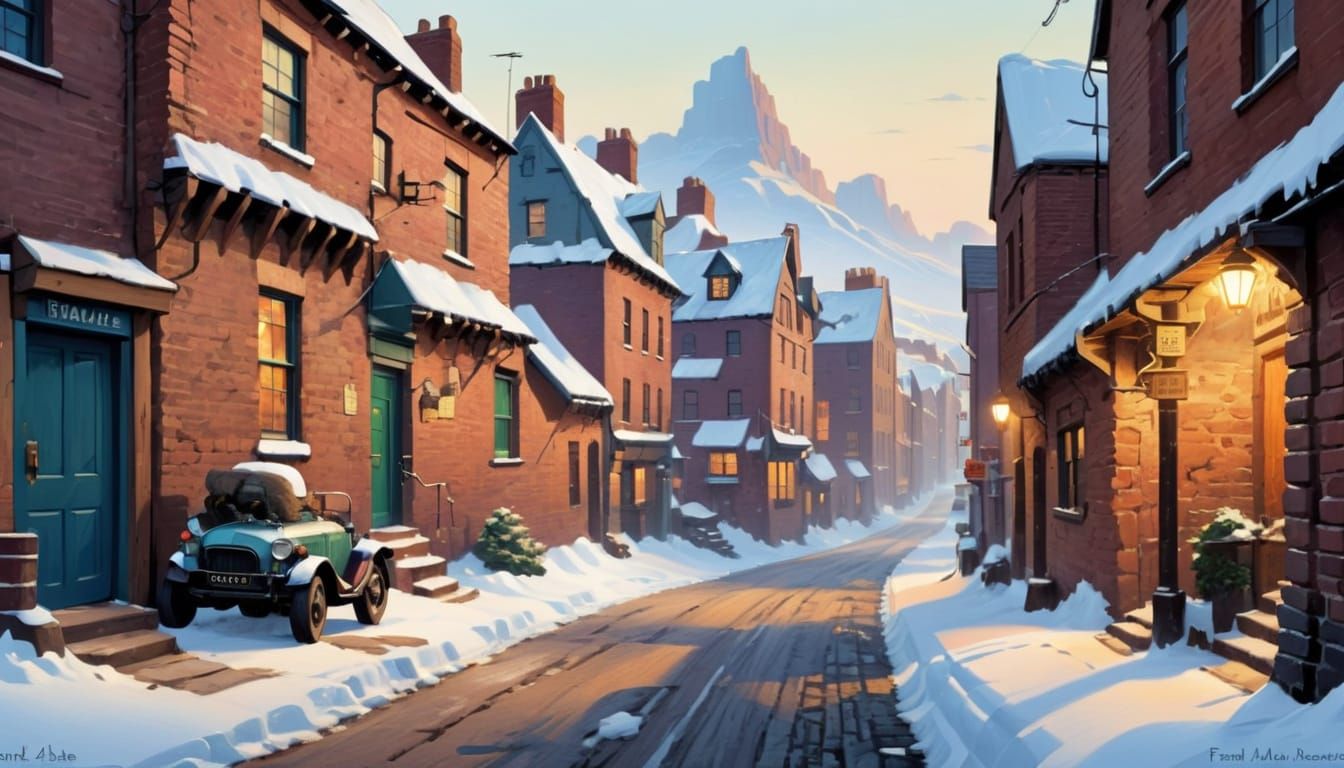 Cityscape in Frank Ashe Style: Narrow Road to North