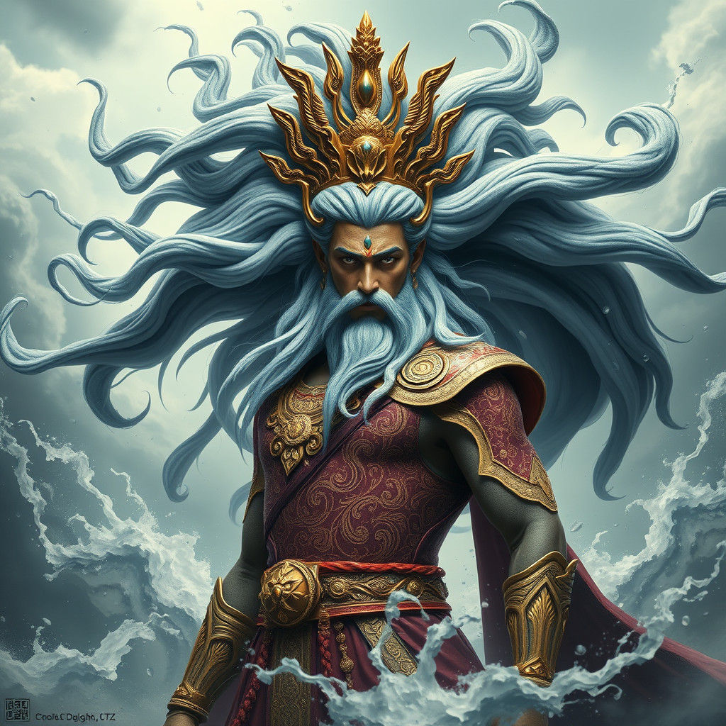 Iranian Wind God Vayu in Hyper-Realistic Digital Art