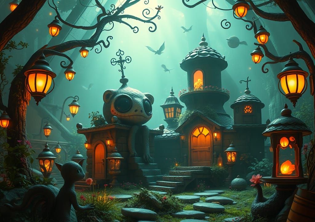 Dreamlike Landscape with Anthropomorphic Structures