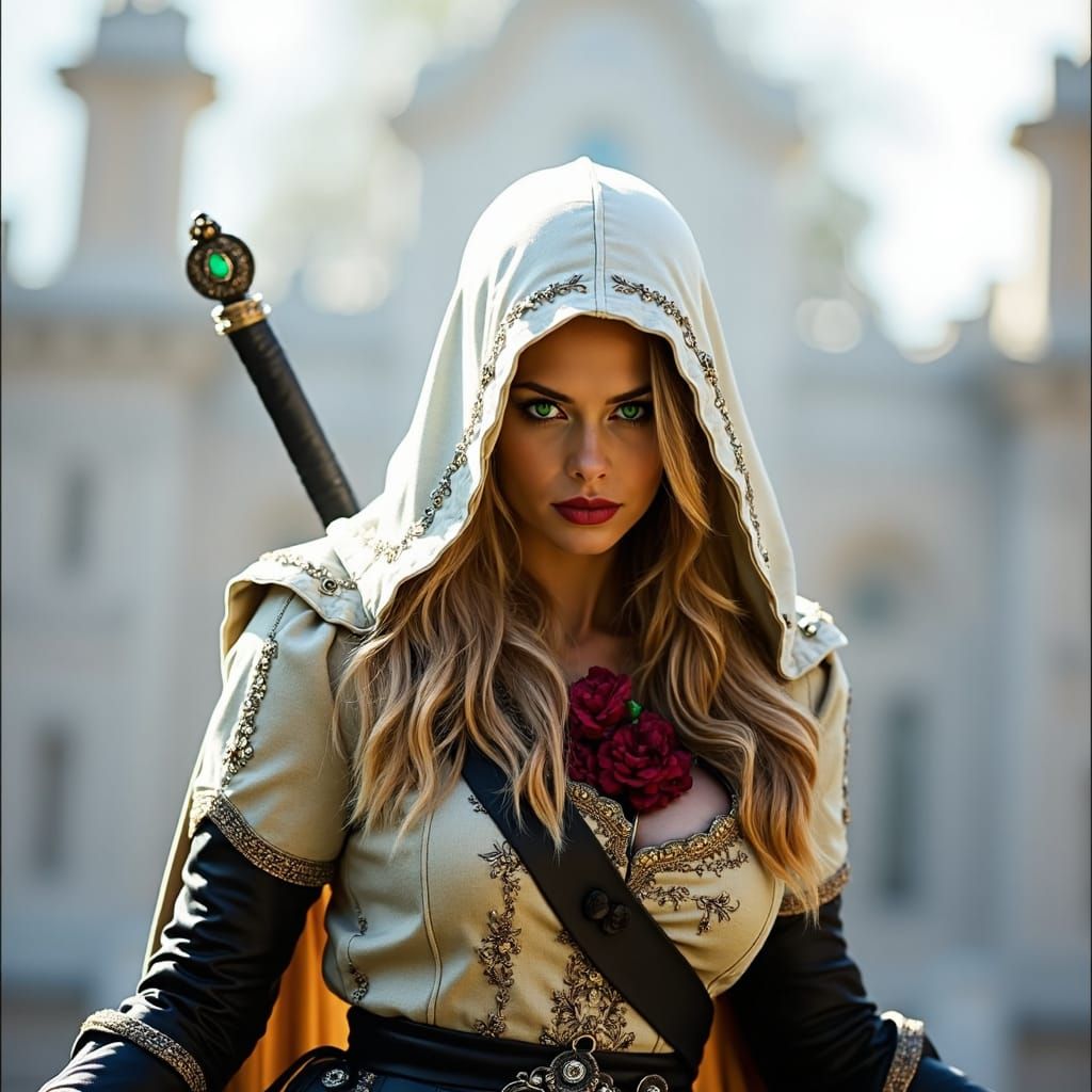 Raven-Haired Beauty in Rembrandt-Inspired Setting