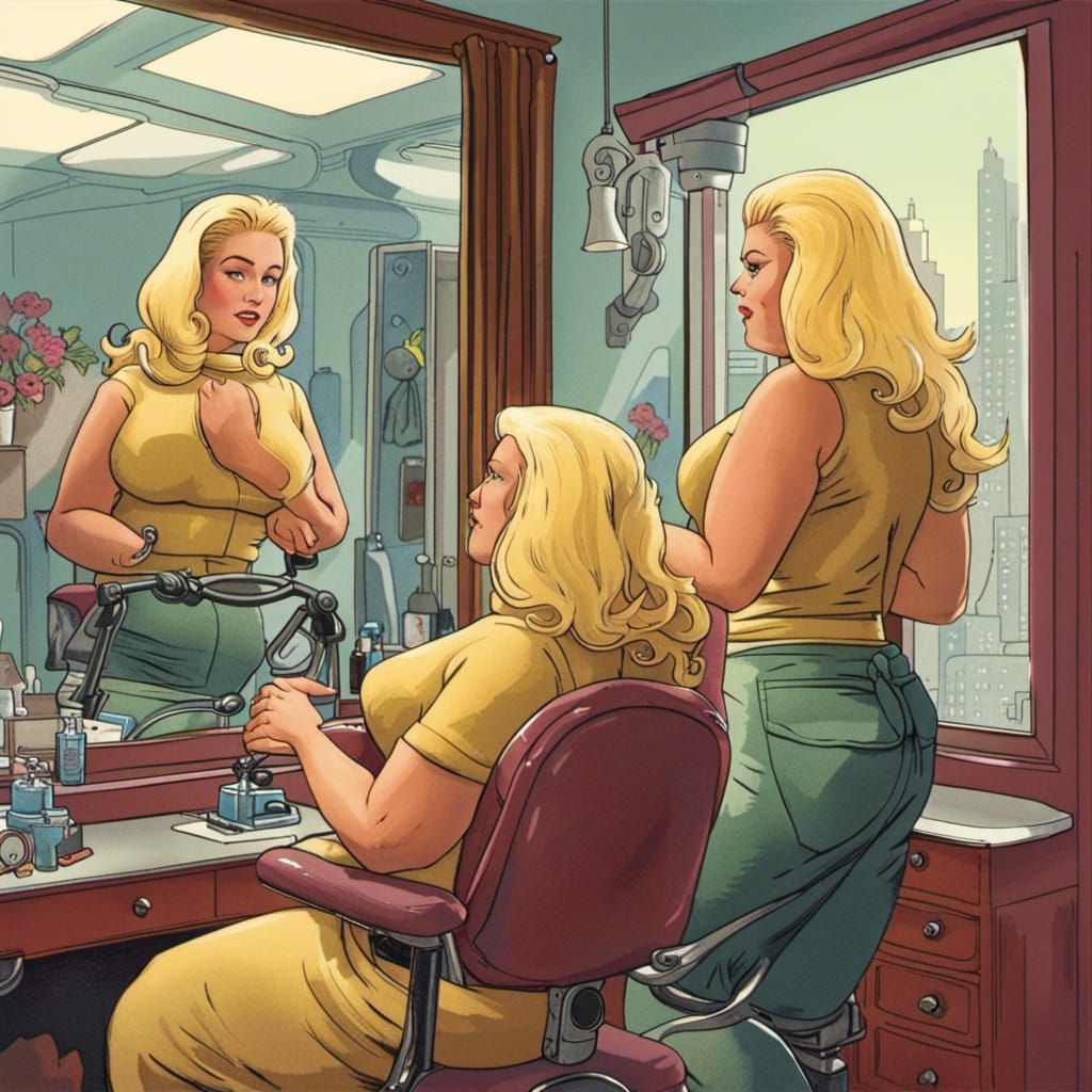 Android Hairdresser on Mars: Art Deco Cityscape