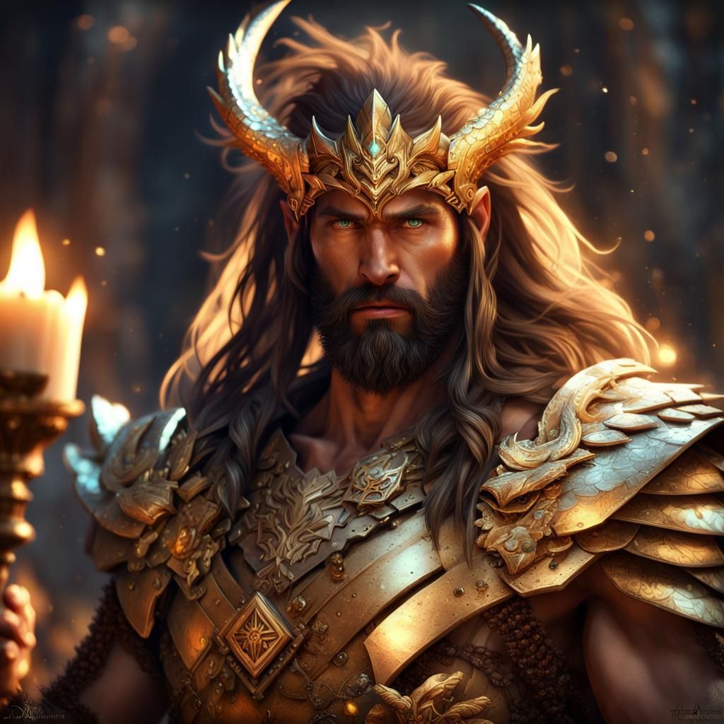 Barbarian King in Dragon Armor Concept Art