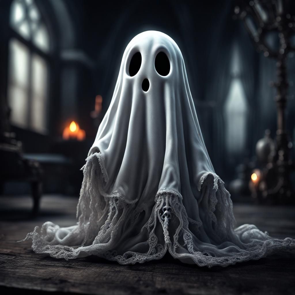 Hyperrealistic Goth Halloween Ghost in High Definition
