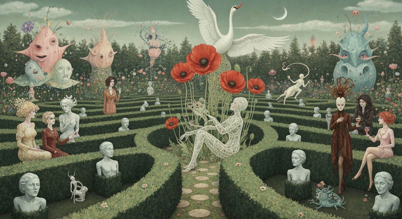 Mythical Women Create Forest Community in Surreal Style