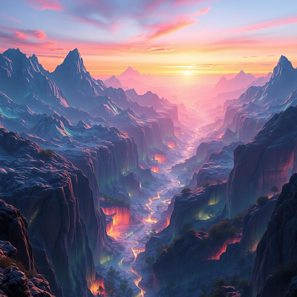 Spectacular Alien World in Fantasy Concept Art Style