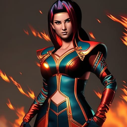 Alina Popa as KOF Character in Comic Book Art