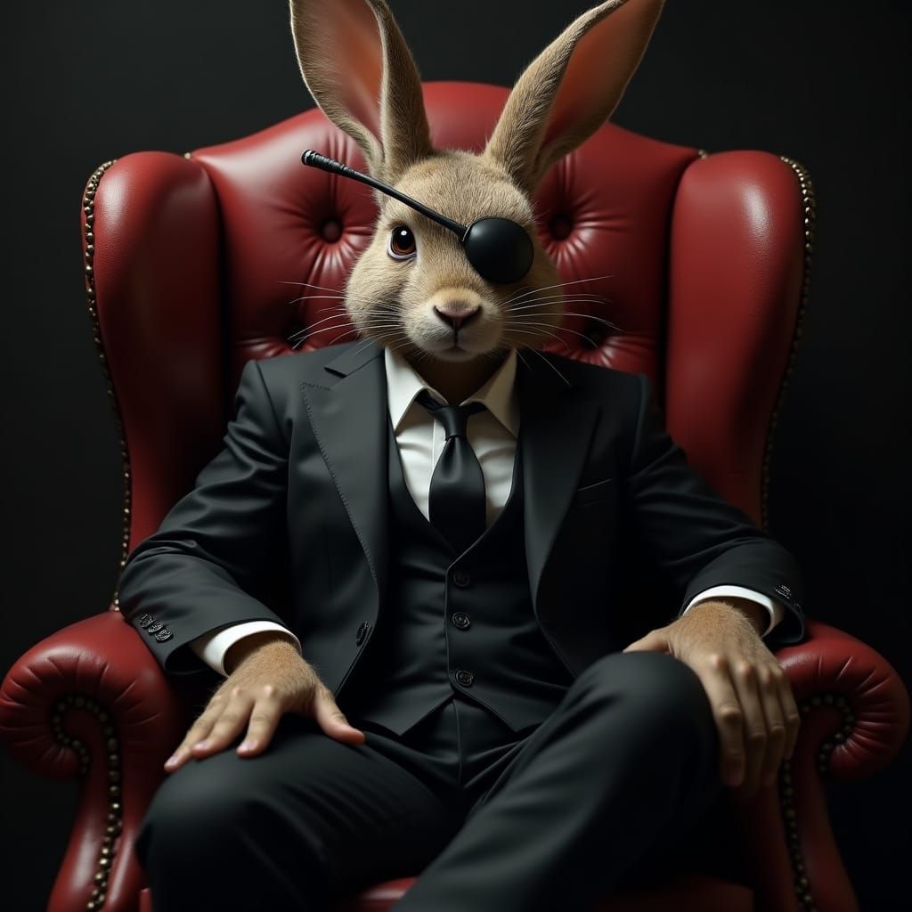 Rabbit Supervillain in Film Noir Style