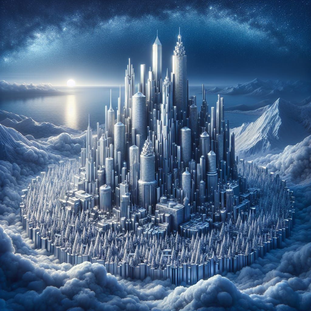 Silver City Under Twilight: Fantasy Concept Art