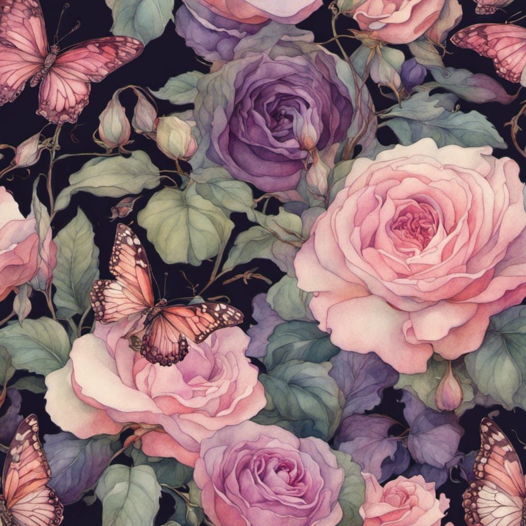 Art Nouveau Bridal Bouquet with Butterflies