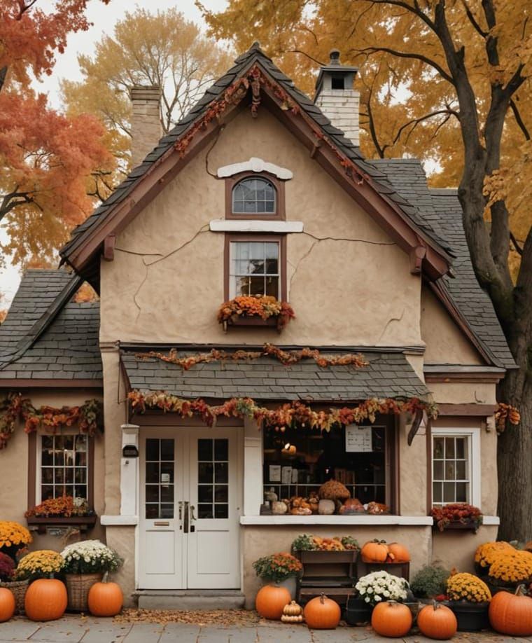 Fantasy Rustic Dairy Shop in Autumn