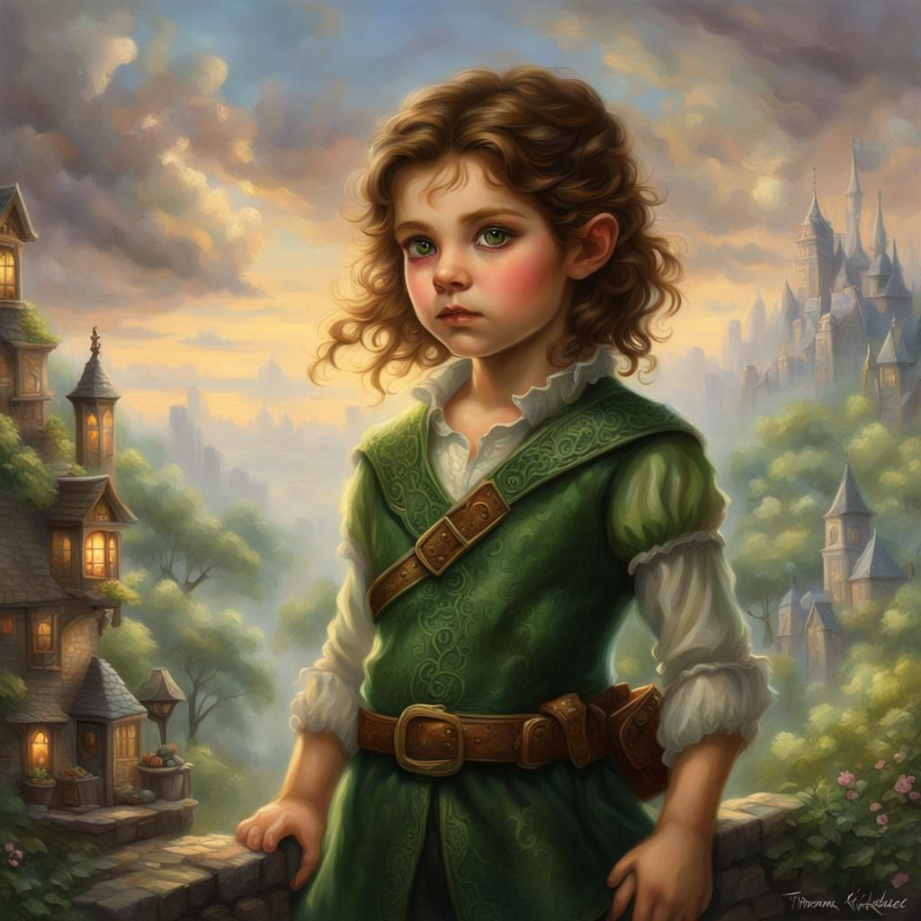 Ethereal Fantasy Halfling Criminal with Brown Hair