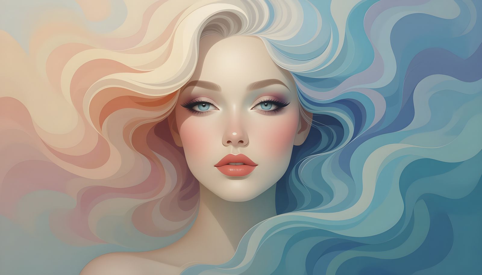 Surreal Woman Portrait in Airbrush Art Style