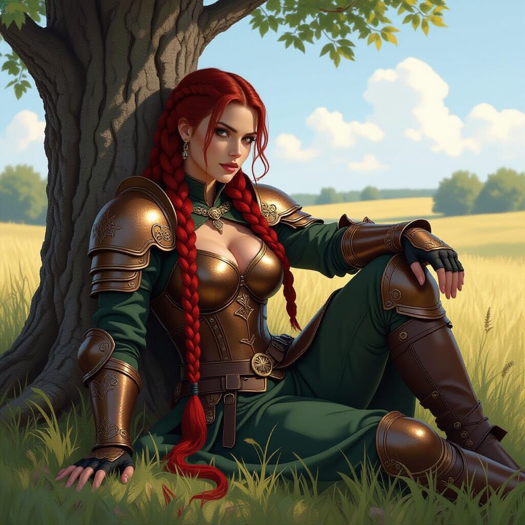 Medieval Fantasy Enforcer in Copper Armor