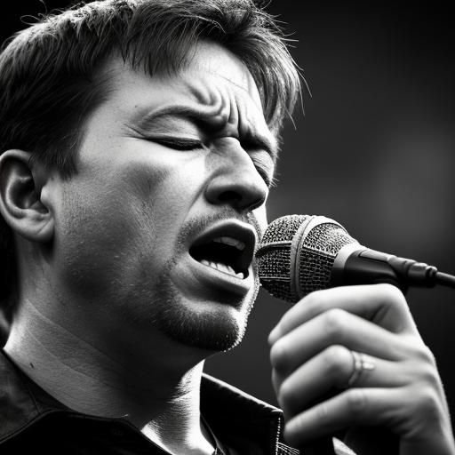 Singer with Eyes Closed, Hyperrealistic Detailed Portrait