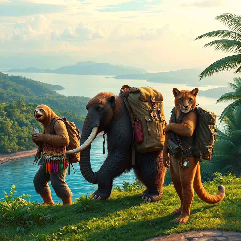 Megafauna Travelers Meet in Panama Landscape