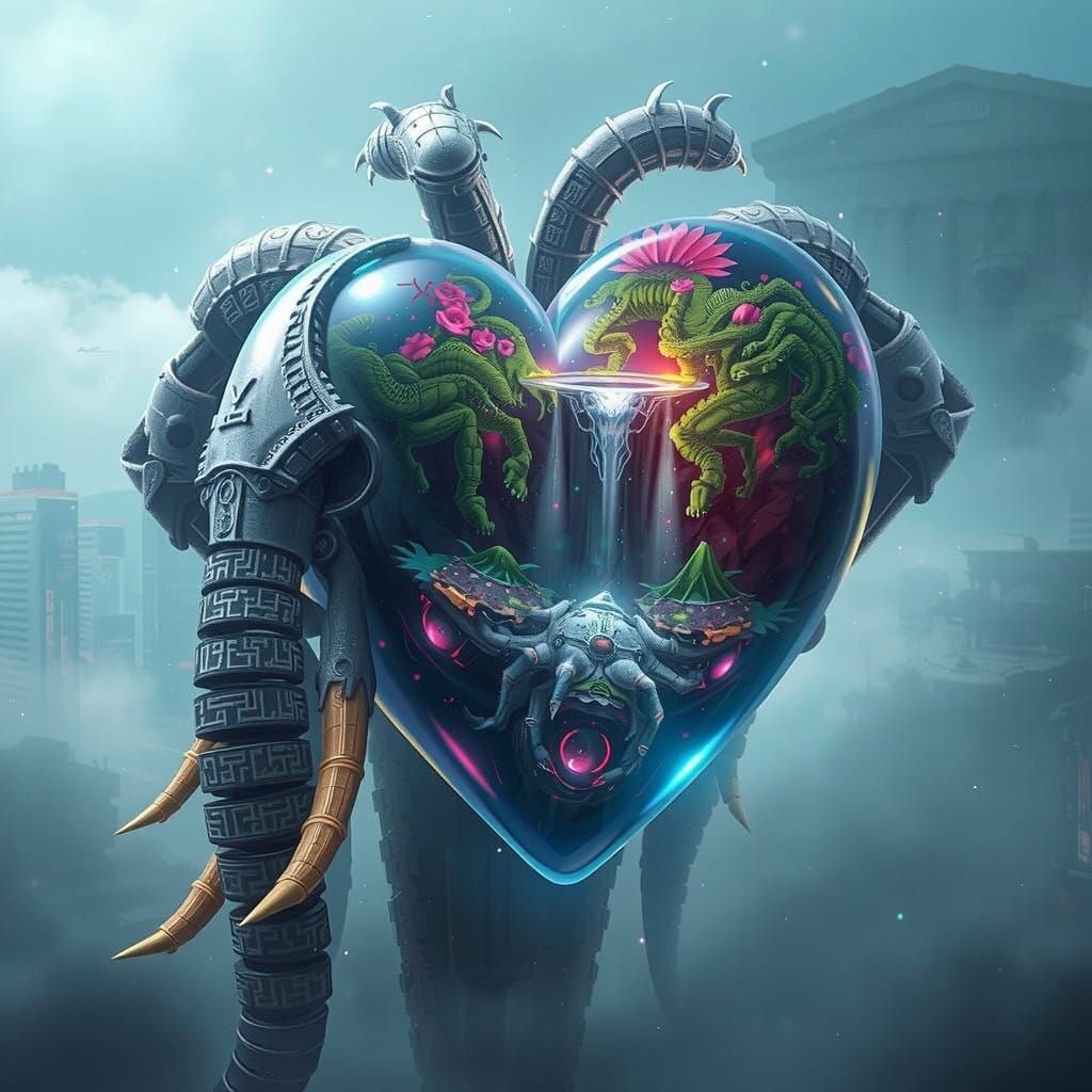 Cybernetic Being in a Dystopian Metropolis