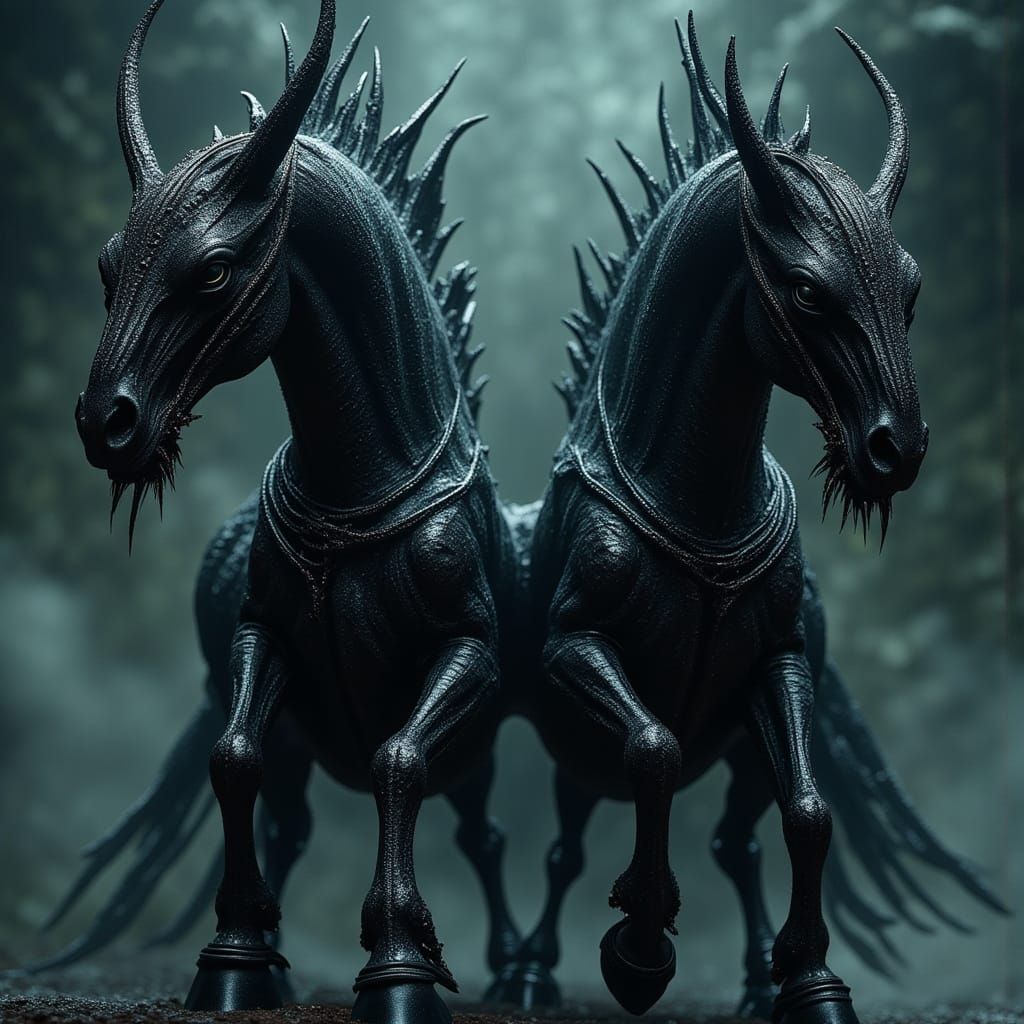 Dark Fantasy Tar Ponies of Primordial Darkness