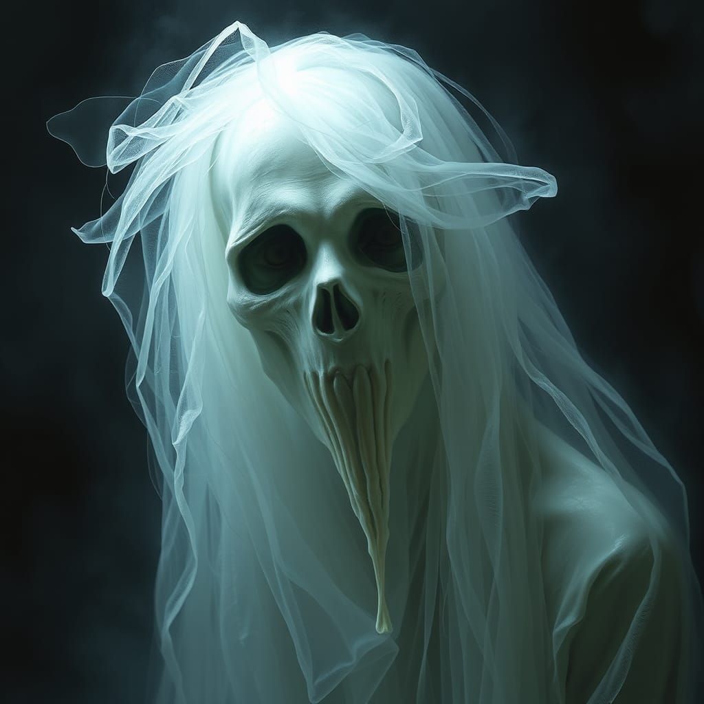 Ethereal Ghost in Hyperdetailed Surrealist Painting