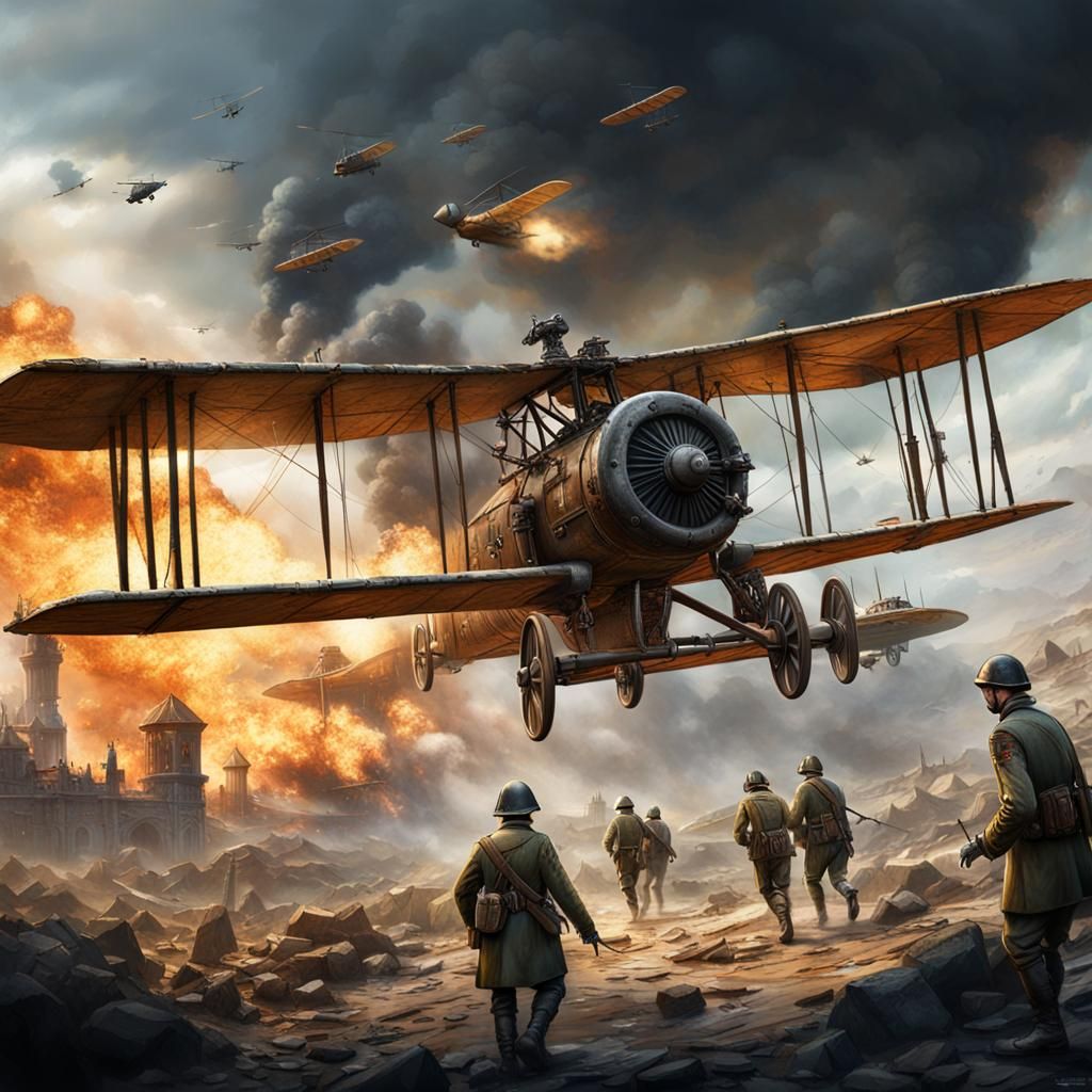 WWI Flying Ace in Detailed Matte Painting