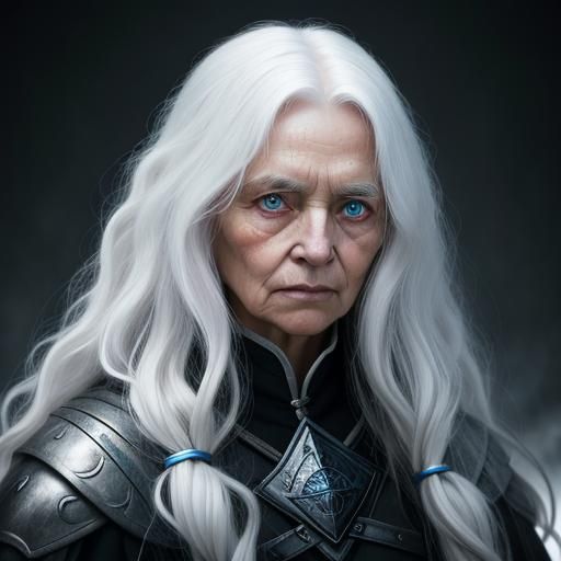 Powerful Old Lady Warrior Witch Portrait