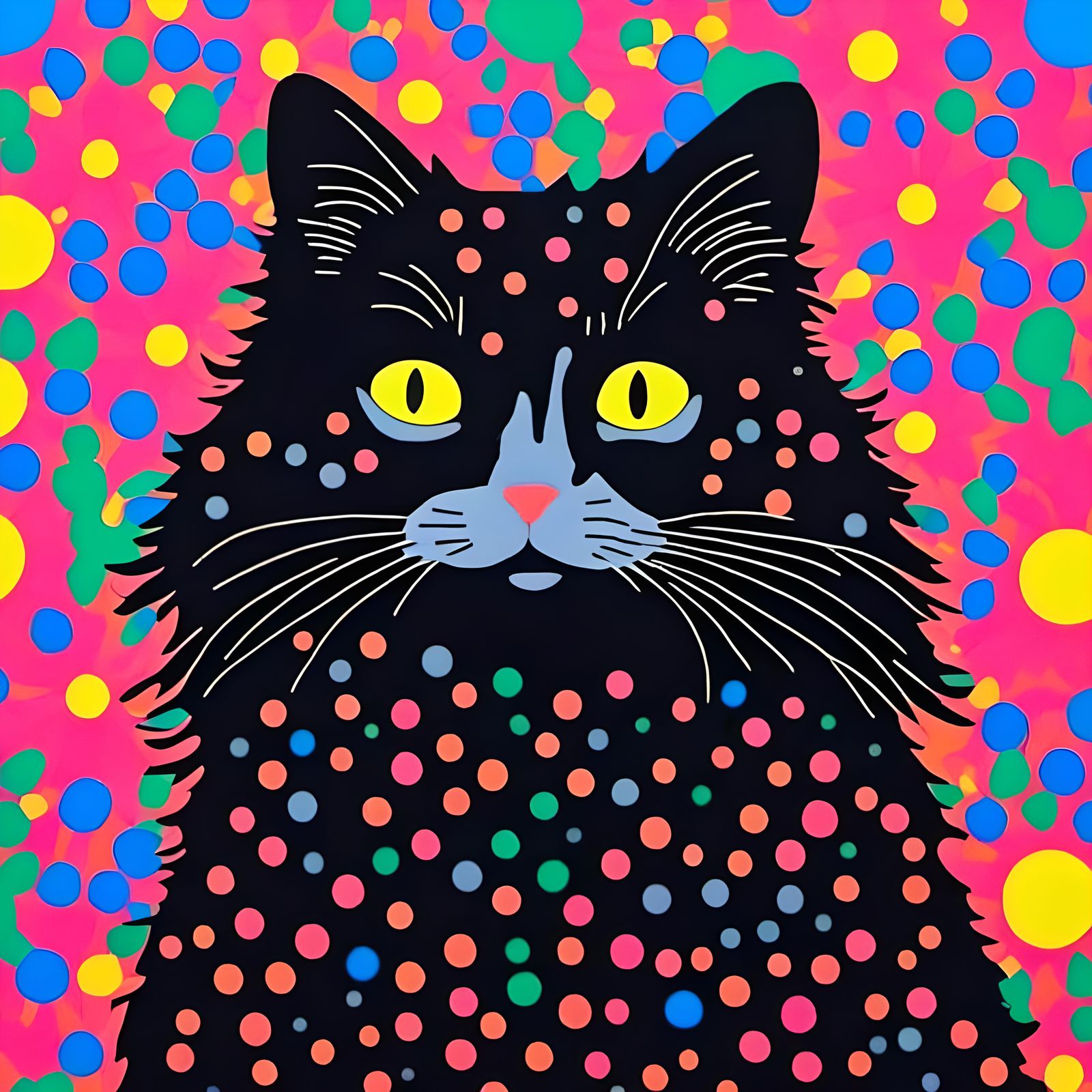 Neon Portrait in Kusama Style