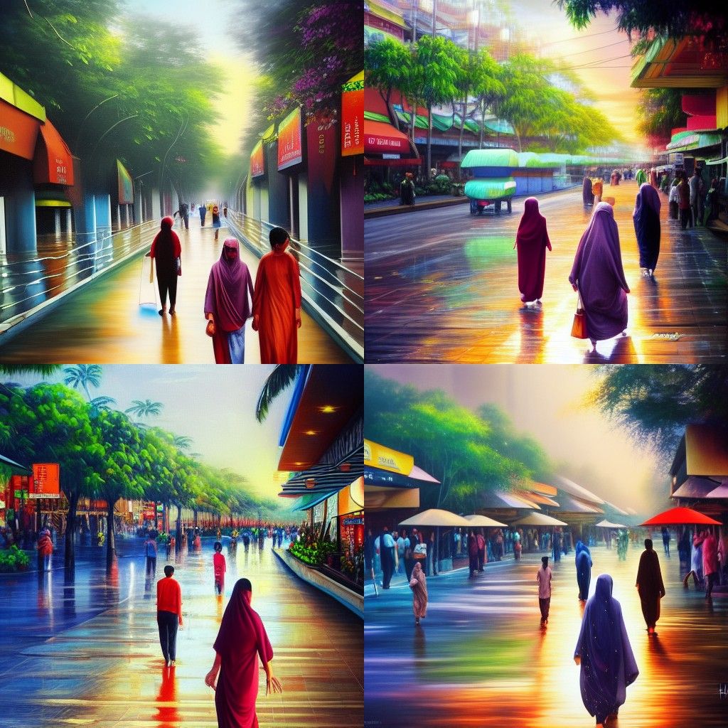 Jakarta Street Scene: A Matte Painting Dream