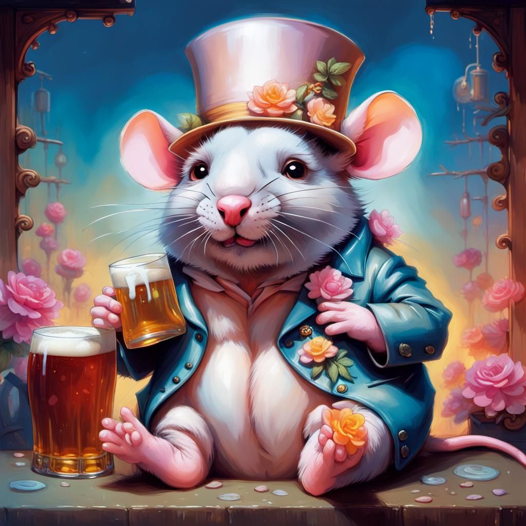 Plump little mouse, enjoying time out.