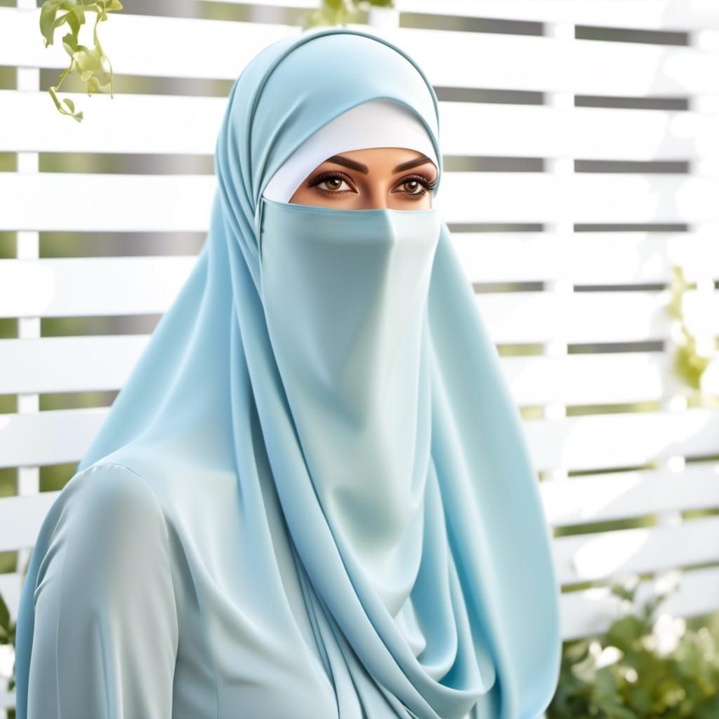 Veiled Beauty: Hyperrealistic Portrait of Woman in Niqab