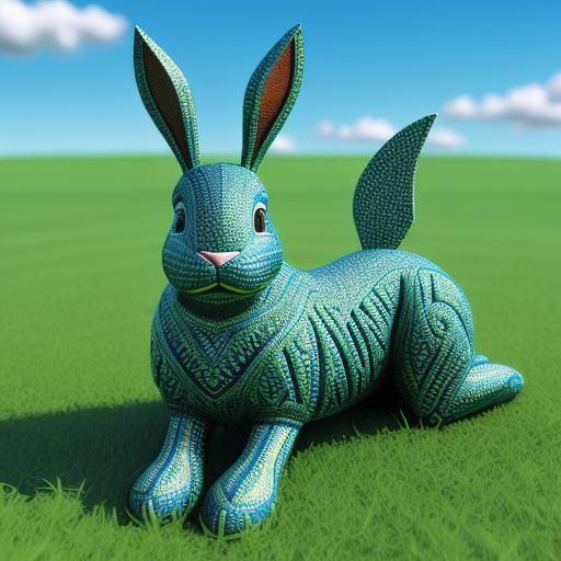 Rhinestone Chocolate Easter Bunny with Fractal Art