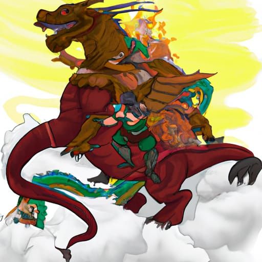 Dragon God Riding a Human, Slaying Humans