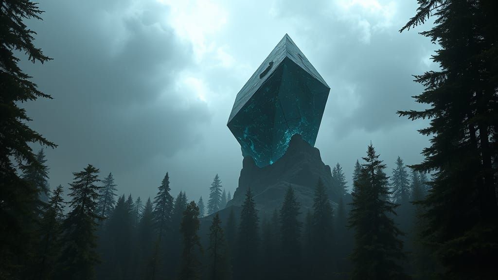 Cosmic Monolith Ascends Through the Trees