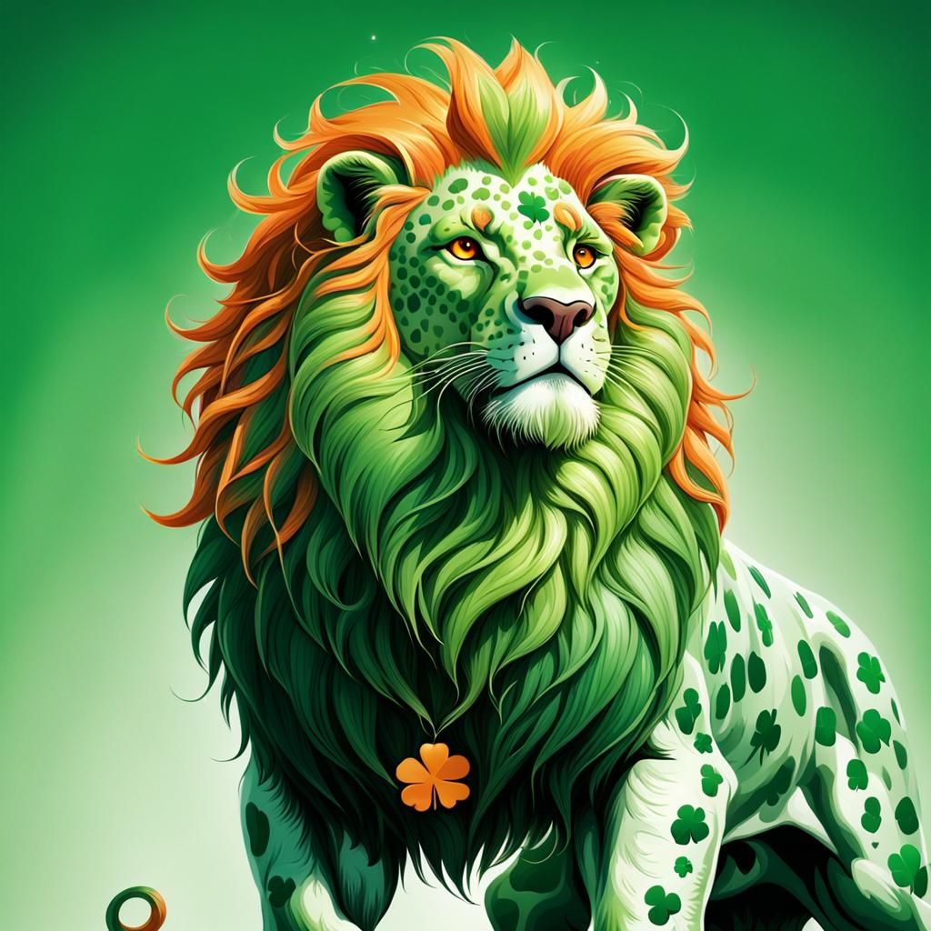 Shamrock Lion Celebrates St. Patrick's Day