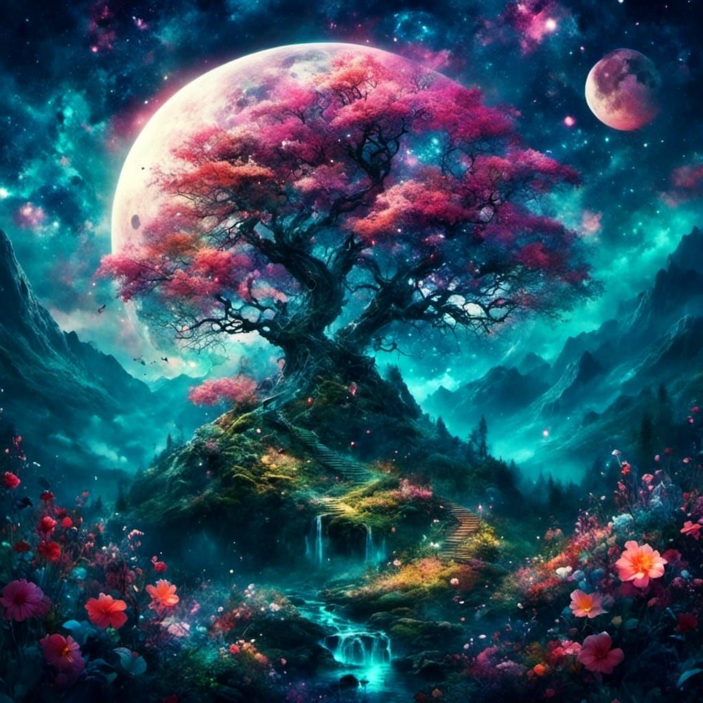 Dreamy Dark Flower Meadow