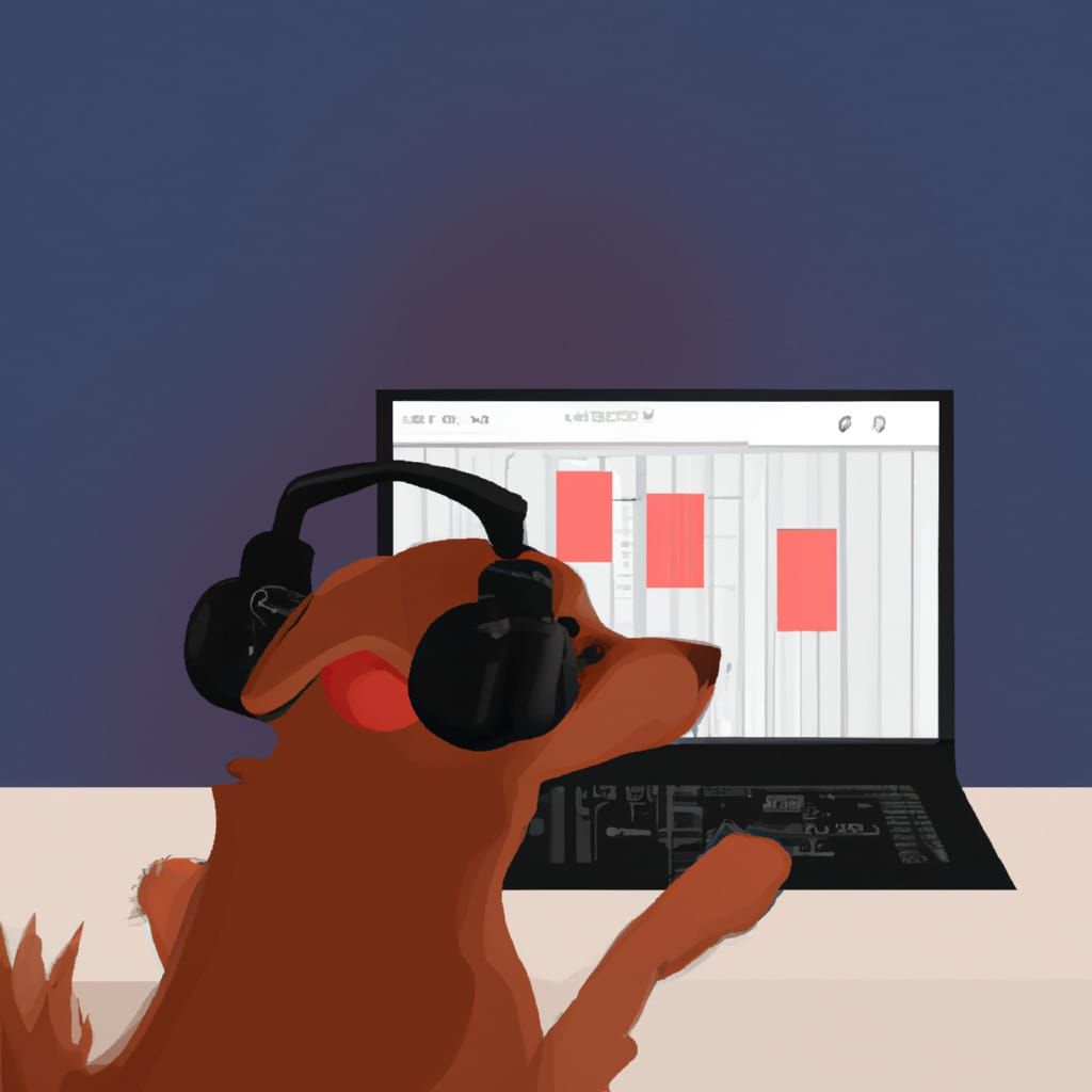 Dog Composing Music in FL Studio