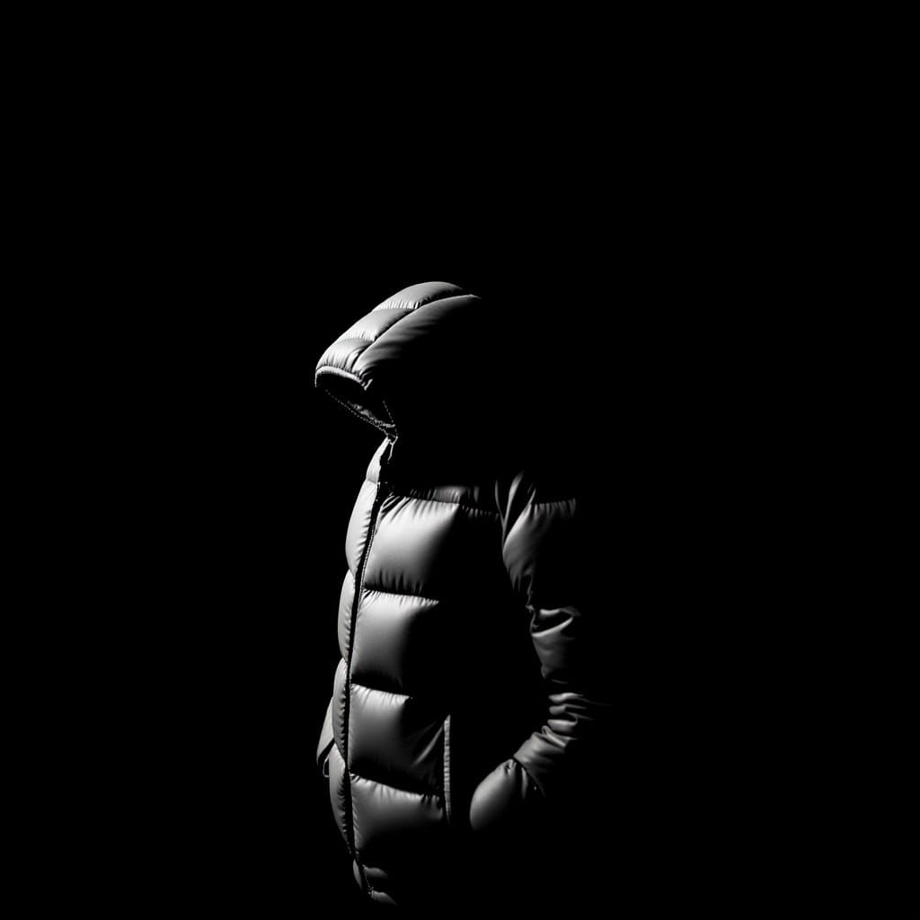 High Contrast Photo of Hooded Figure in Void