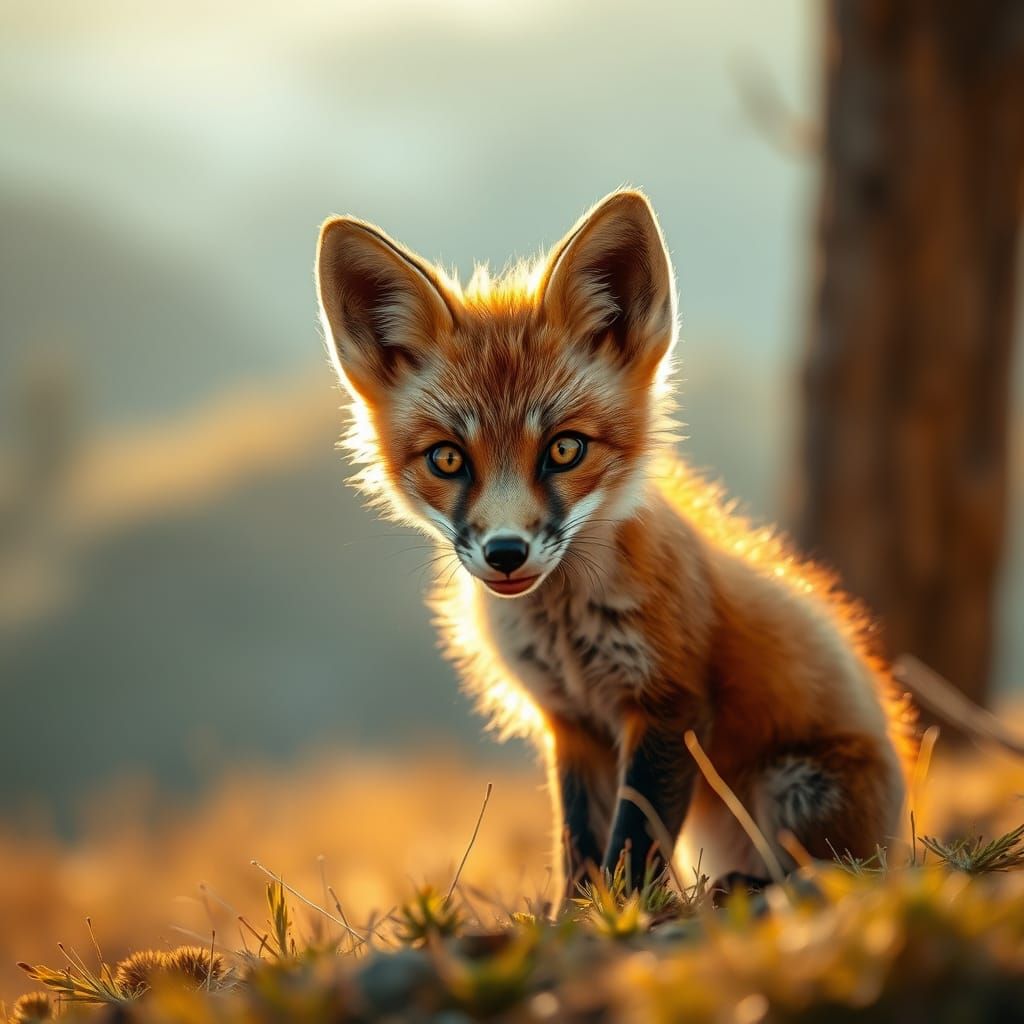 Majestic Fox Emerges from Misty Dawn