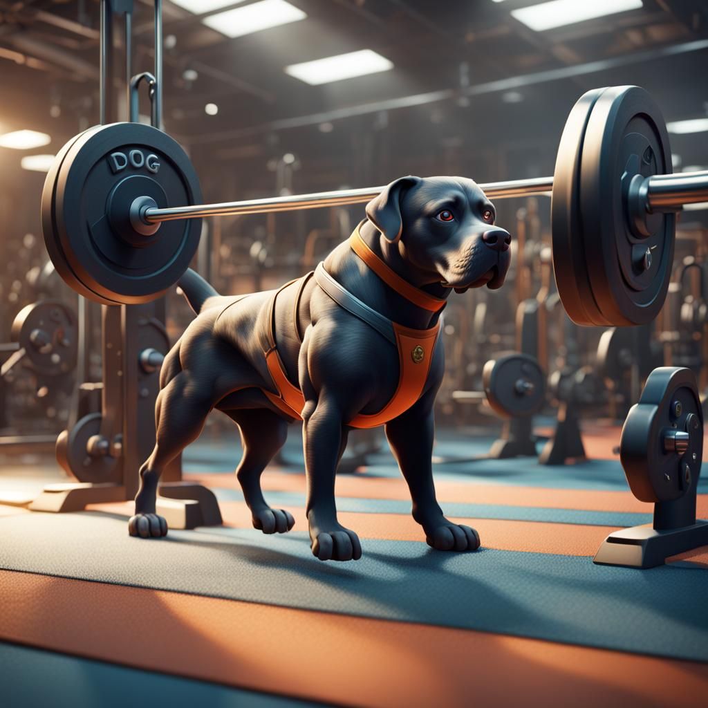Dog at the Gym Cartoon: Fantasy Concept Art