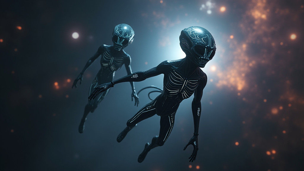 Nebula Aliens in Zero Gravity: Unreal Engine Render