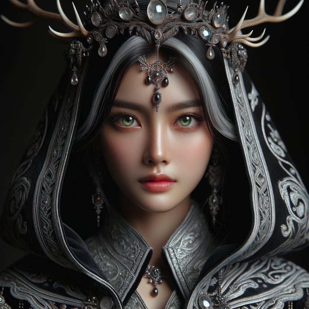 South Asian Princess with Antler Crown