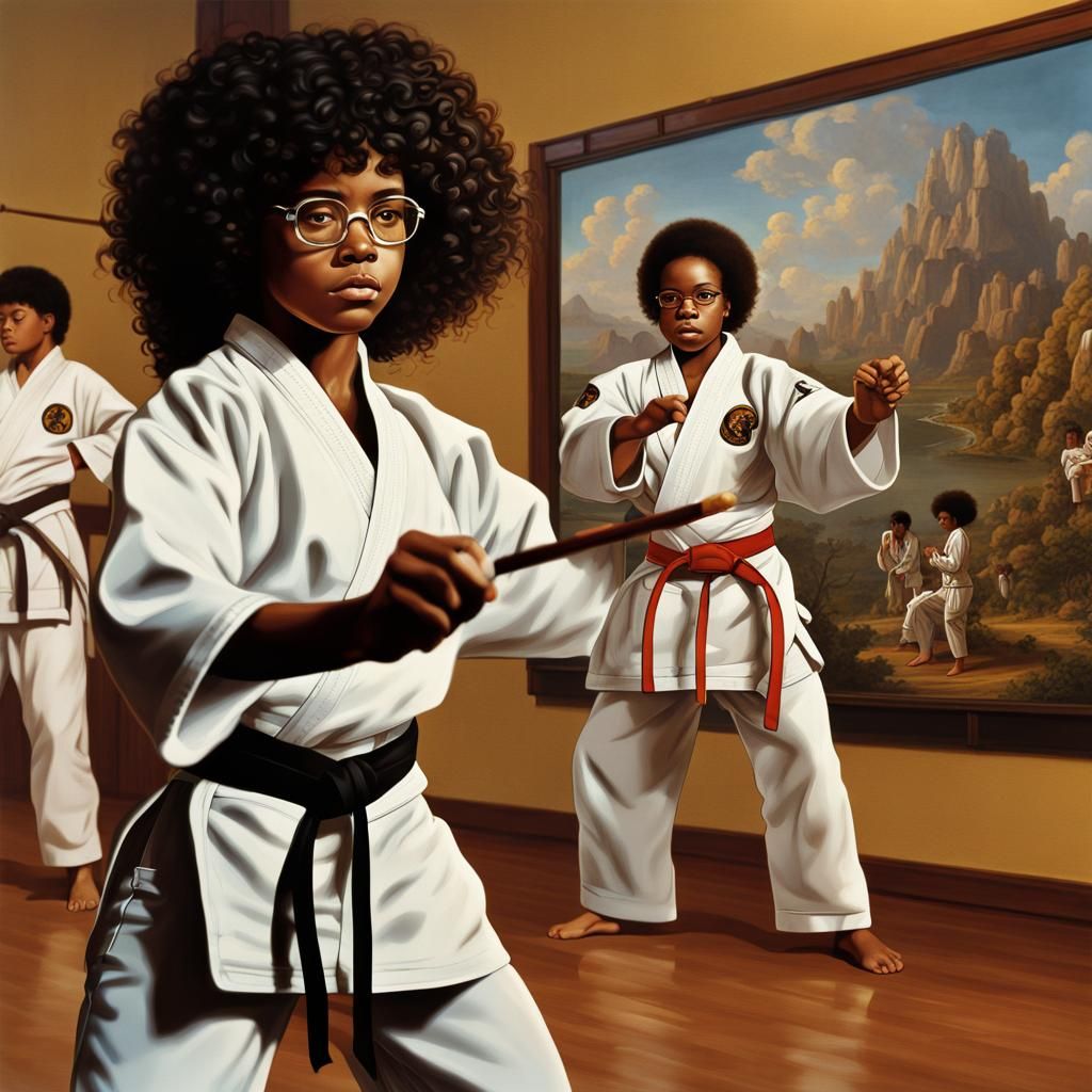 1970s Karate Class at Museum, Fantasy Art