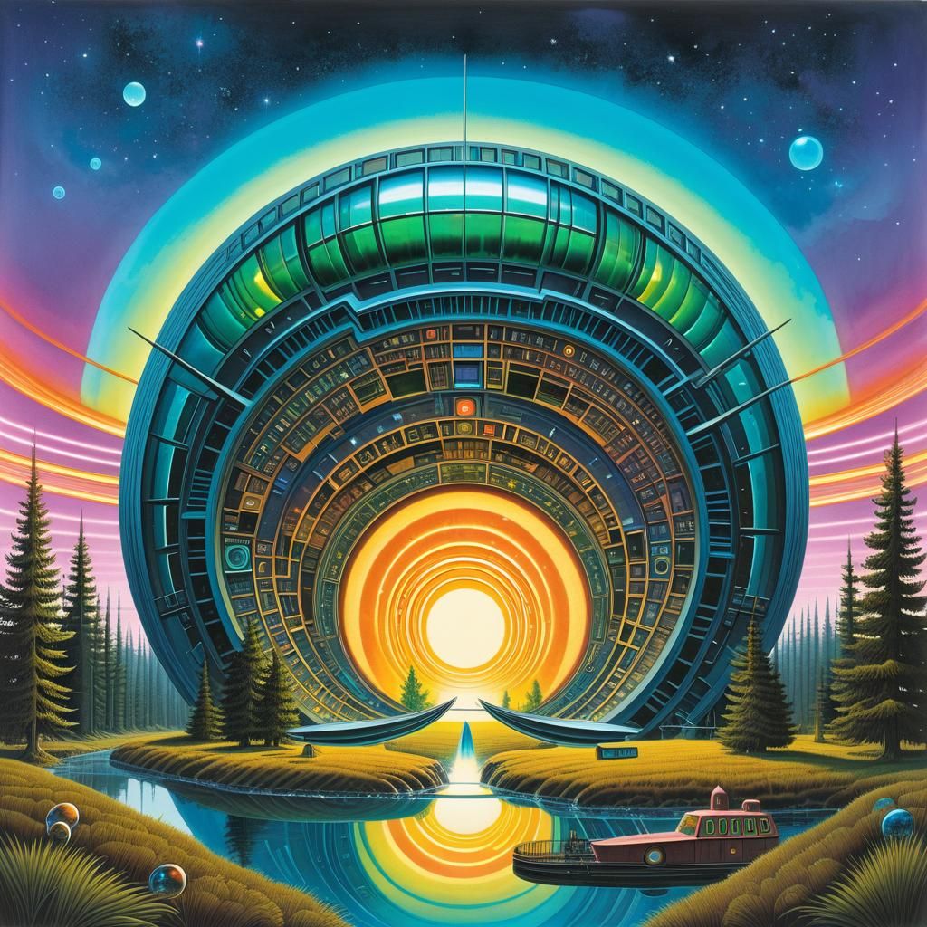 Ethereal Dimension Portal in Cell-Shaded Futurism