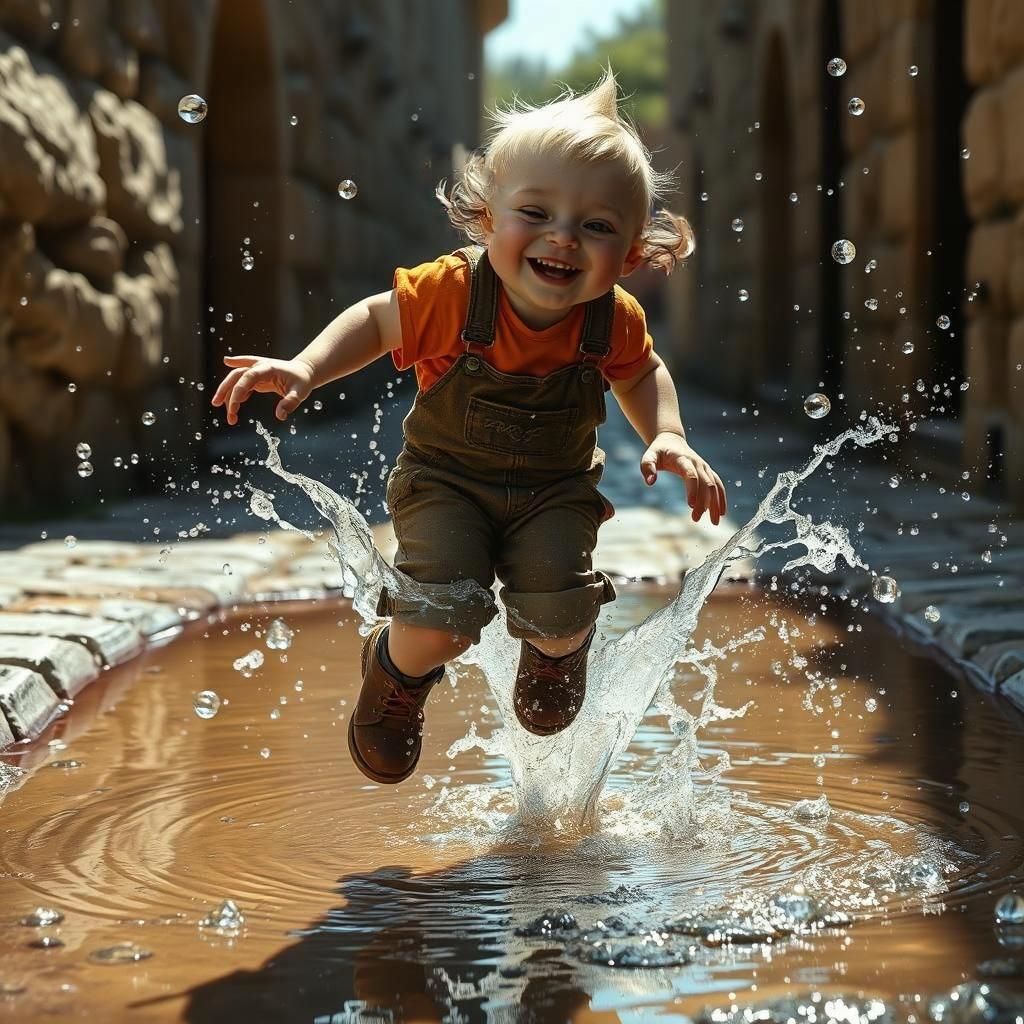 Ogre Child's Joyful Puddle Jump