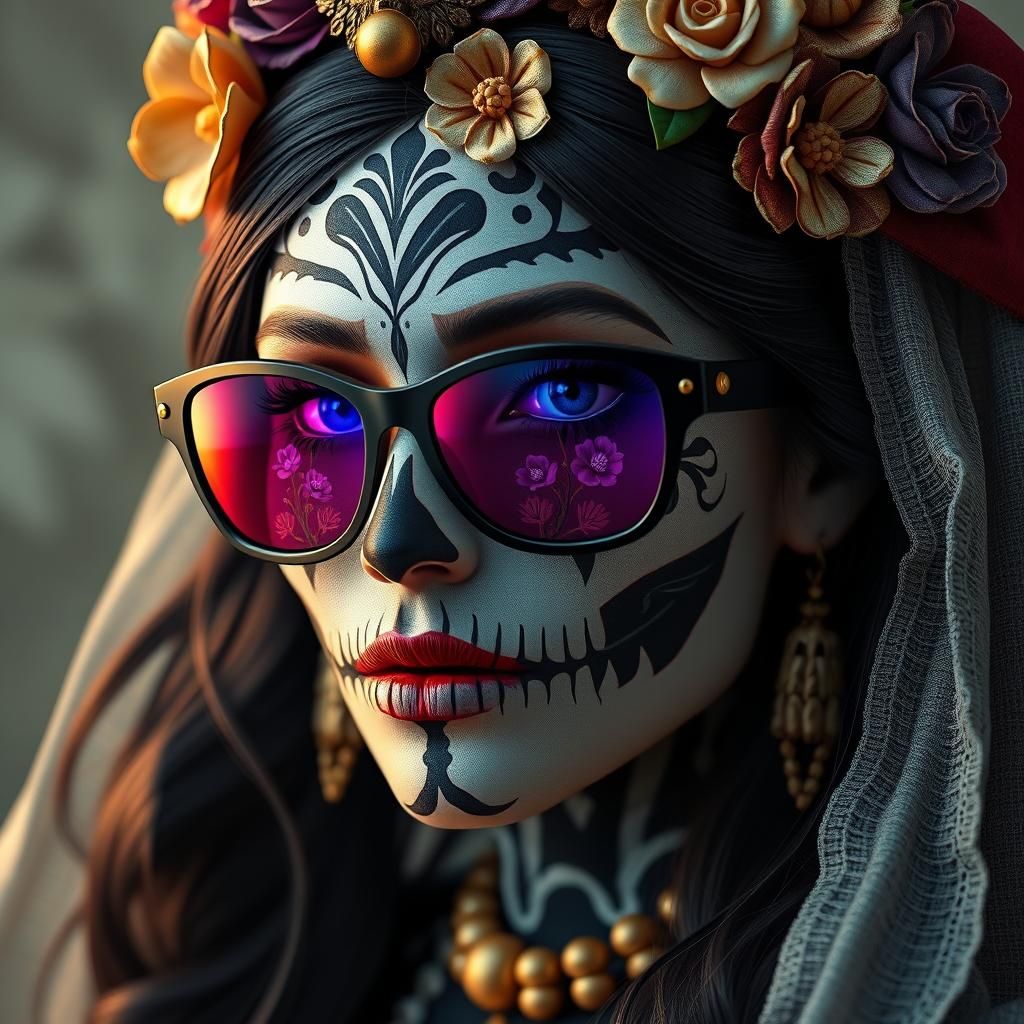 Catrina Costume with Bulgarian Ornamentation in Fantasy Styl...